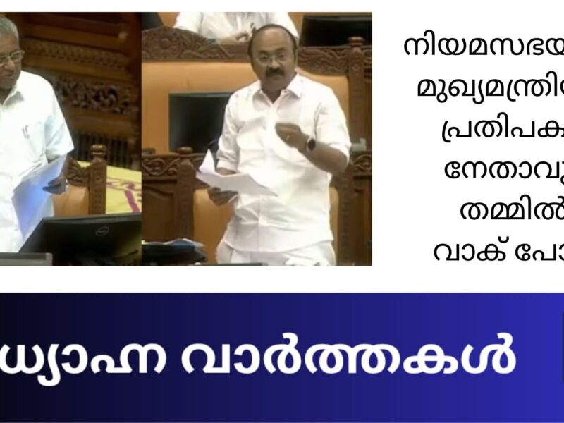 നിയമസഭയിൽ മുഖ്യമന്ത്രിയും പ്രതിപക്ഷ നേതാവും തമ്മിൽ വാക് പോര്